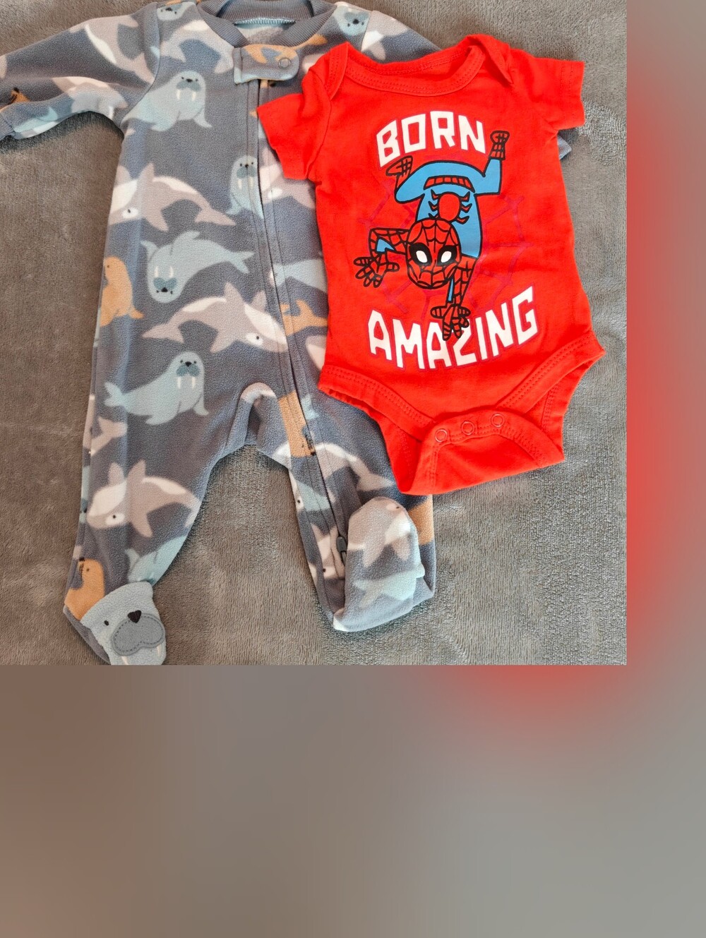 Kid's Carter's Sleeper & Marvel Onesie, Newborn